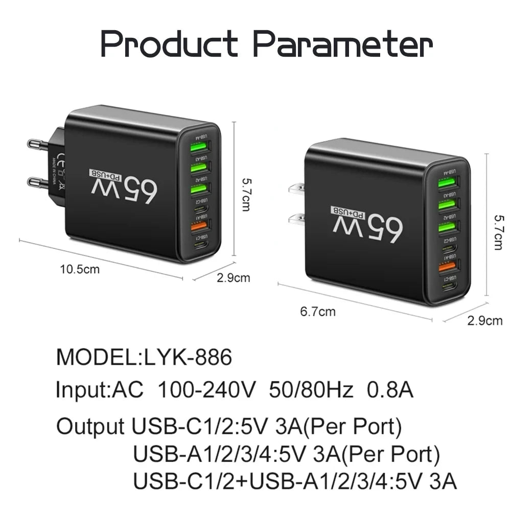 Compact Multi-Port Wall Charger