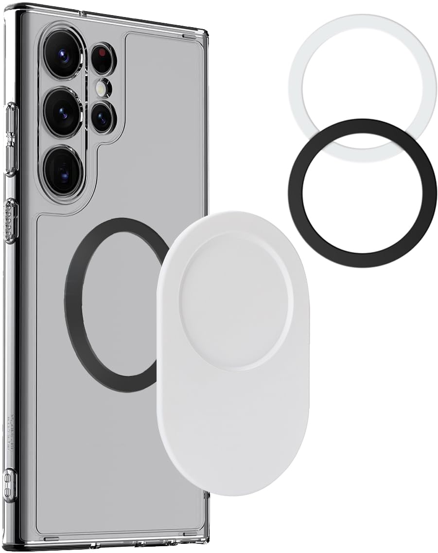 metisinno Magnetic Base Plus Compatible with PopSocket Phone Grips Magnetic Phone Accessories for MagSafe Ring Adapters for MagSafe Included White
