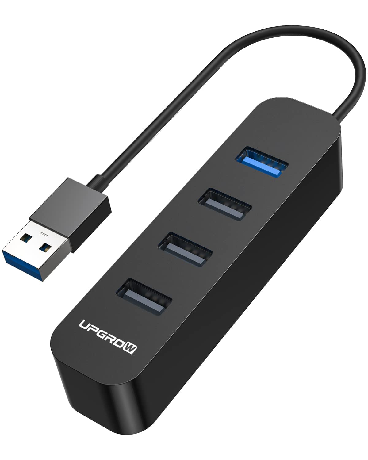 HOTFUN USB 3.0 Hub 4-Port USB Hub with 5 Gbps USB Splitter for Laptop MacBook Mac Pro Mac Mini iMac Surface Pro XPS PC Flash Drive Mobile HDD-Black