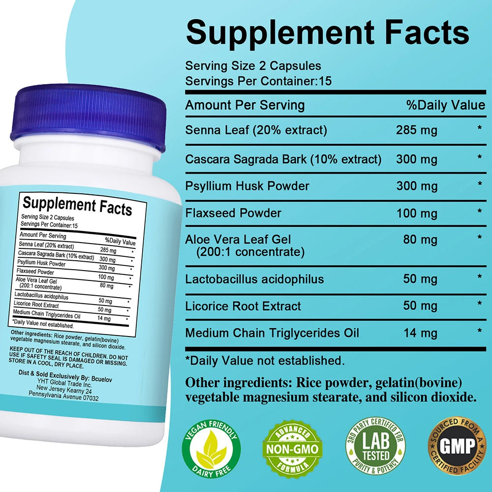 15-Day Colon Cleanse for Overall Colon, Digestive Regulation and Intestinal Health